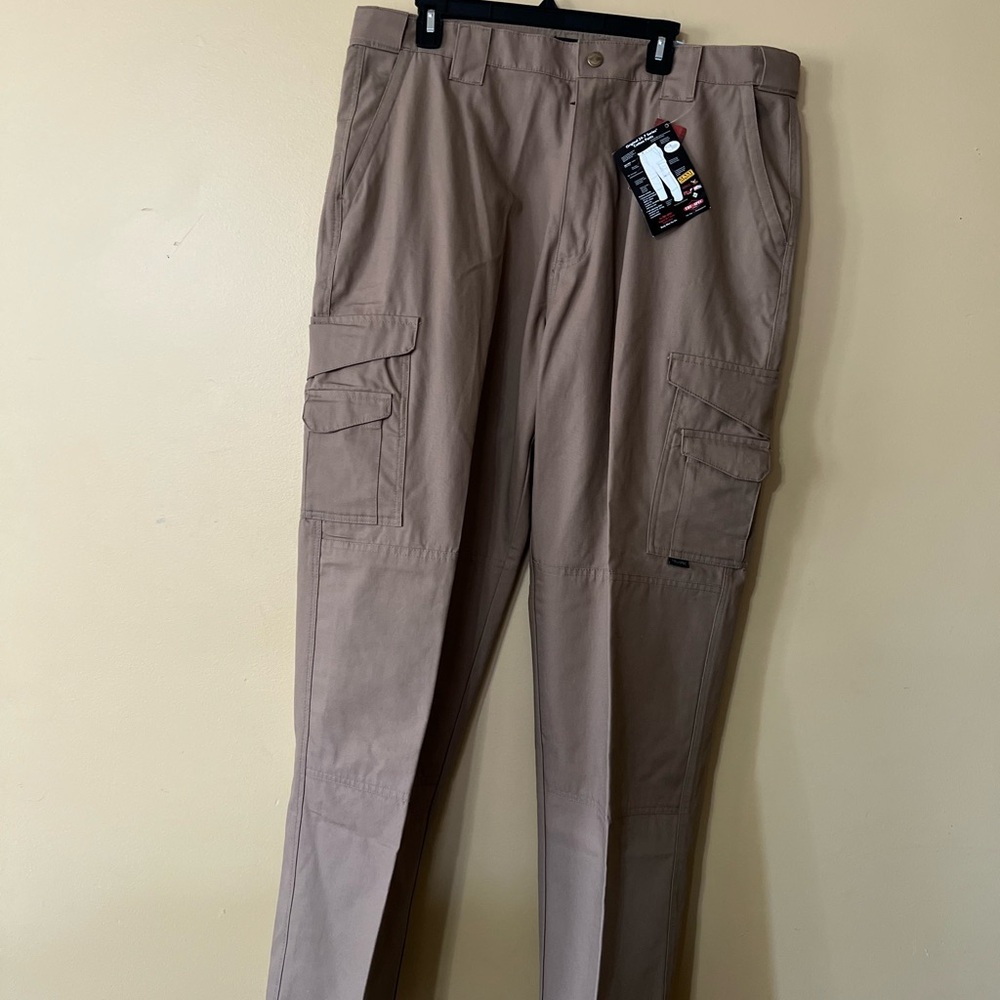 Tan Cargo Pants with Relaxed Fit and Belt Loops